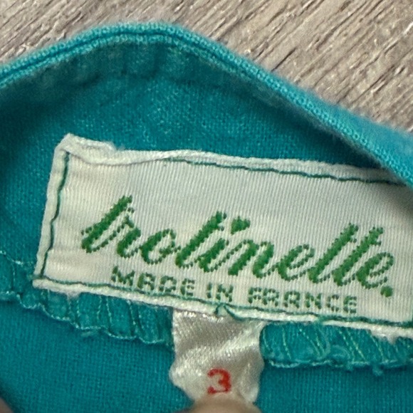 Vintage Trotinette Kids Teal Orange Colorblock Jacket Made in France Size 3 - Picture 2 of 7